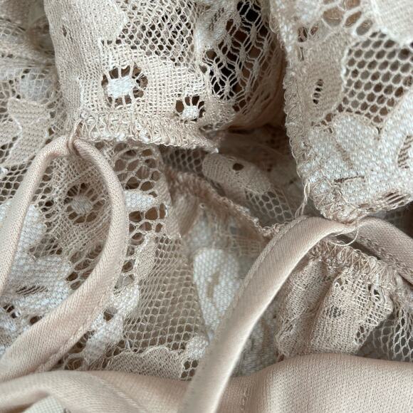 Romantic Lace Dress Boho Nude Tan Floral Long Sleeve Altar'd State Rauma Size S - Picture 4 of 13